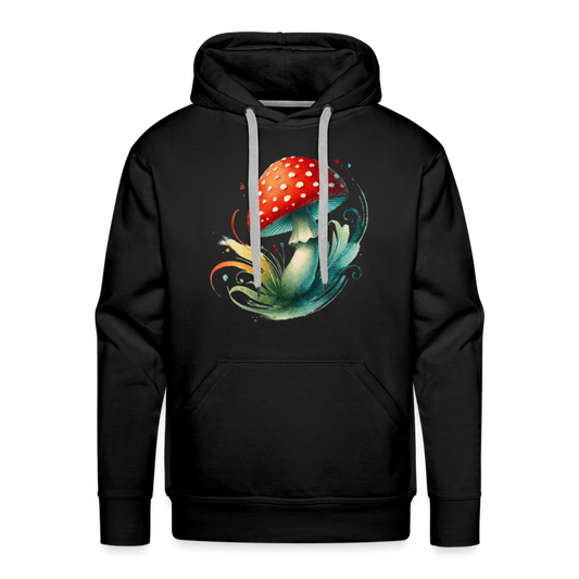 Premium Hoodie - Fliegenpilz Aquarell - black